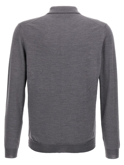 ZANONE Gray Virgin Wool Polo Shirt