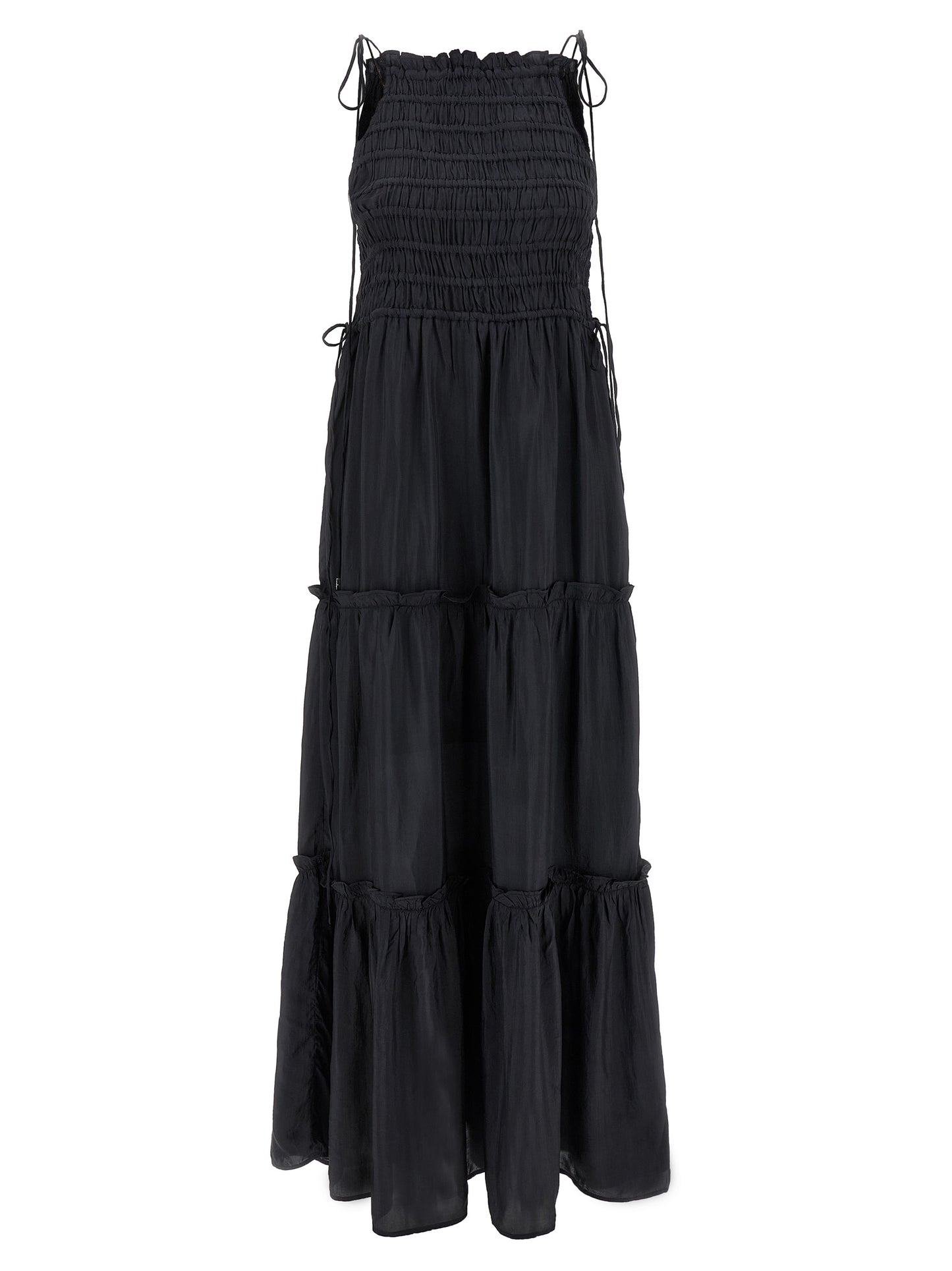 Ganni Gray Viscose Long Dress