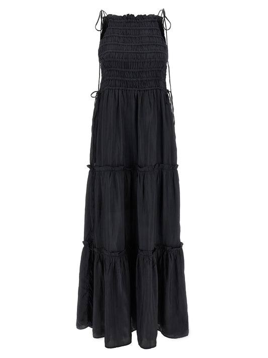 Ganni Gray Viscose Long Dress