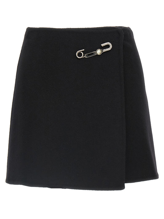 Ermanno Scervino Black Virgin Wool Long Skirt