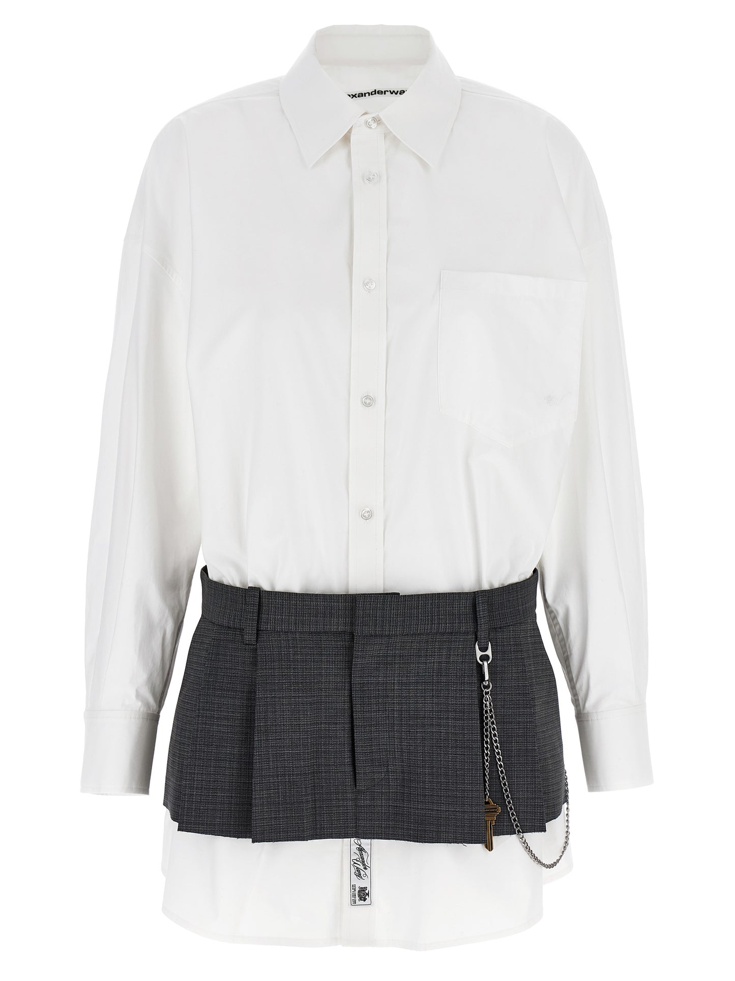 Dress by Alexander Wang for women in wool cotton multicolor presents a sinuous silhouette, showcasing a sophisticated and detailed with a sinuous short mini for a refined finish.