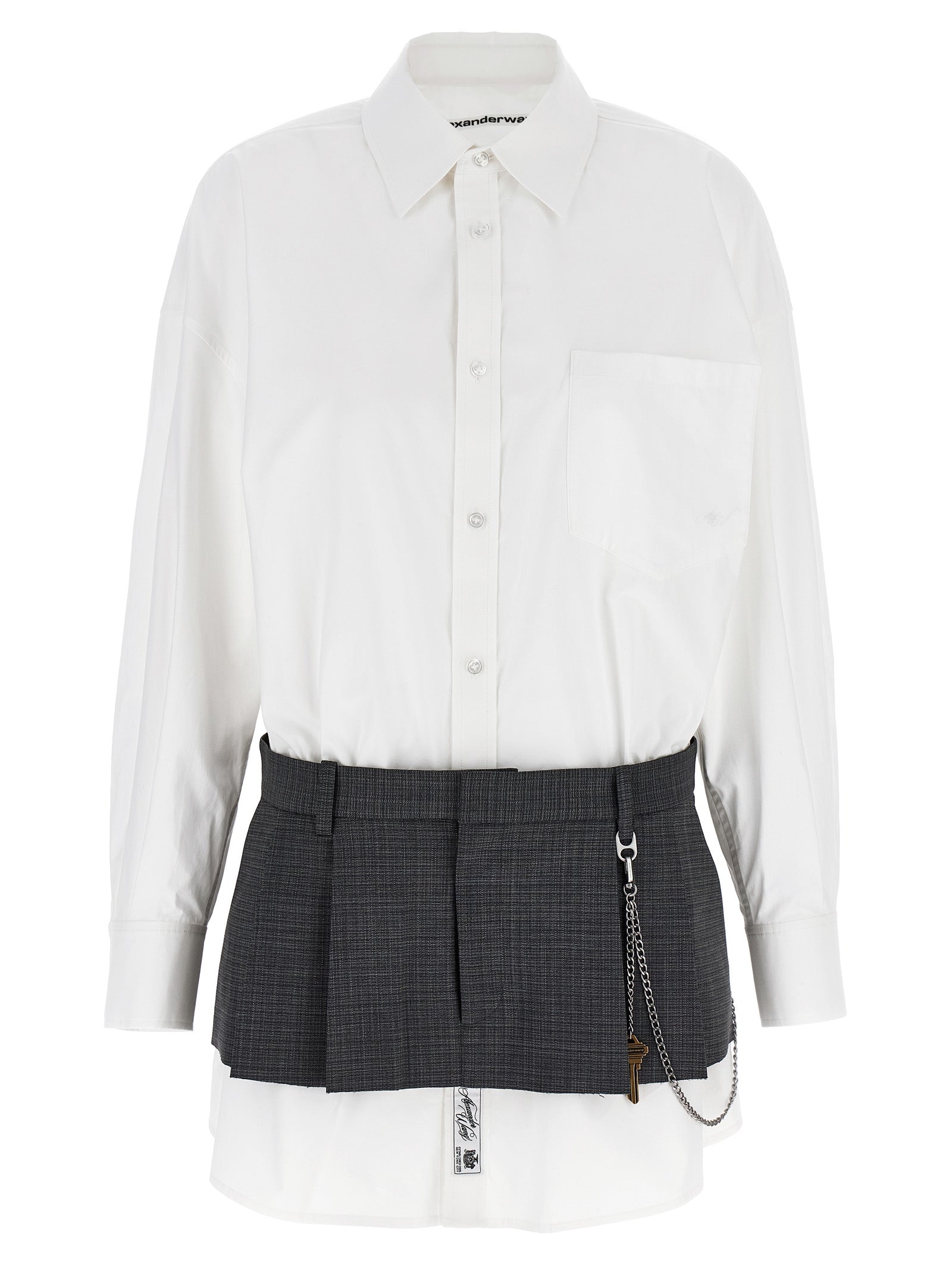 Dress by Alexander Wang for women in wool cotton multicolor presents a sinuous silhouette, showcasing a sophisticated and detailed with a sinuous short mini for a refined finish.