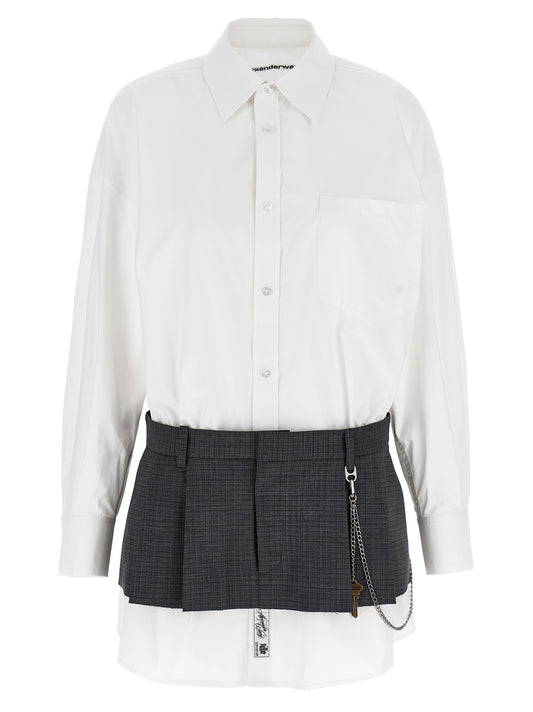 Dress by Alexander Wang for women in wool cotton multicolor presents a sinuous silhouette, showcasing a sophisticated and detailed with a sinuous short mini for a refined finish.