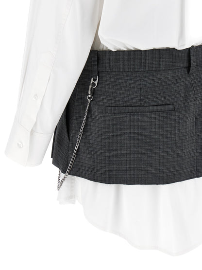 Dress by Alexander Wang for women in wool cotton multicolor features an eye catching silhouette with a sophisticated , elegant , and a refined short mini for a eye catching aesthetic.