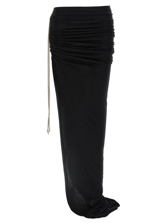 Rick Owens Black Wool Mini Skirt