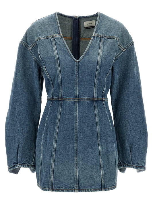 Haikure Blue Cotton Short Dress