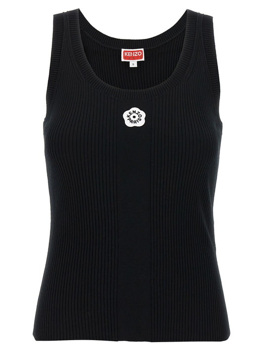 Kenzo Black Viscose Sleeveles T-Shirt
