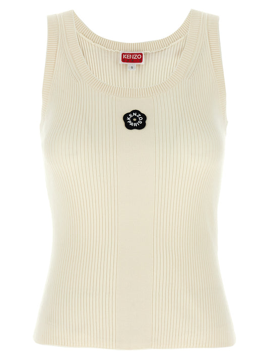 Kenzo White Viscose Sleeveles T-Shirt