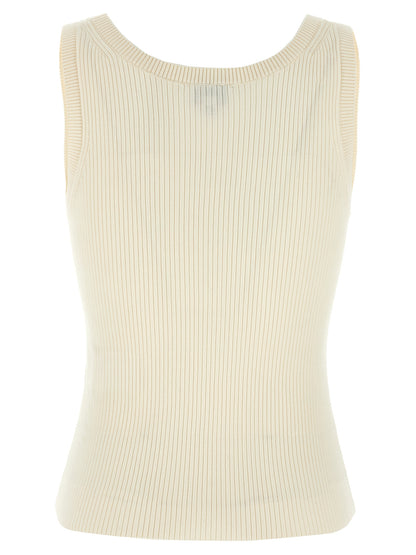 Kenzo White Viscose Sleeveles T-Shirt