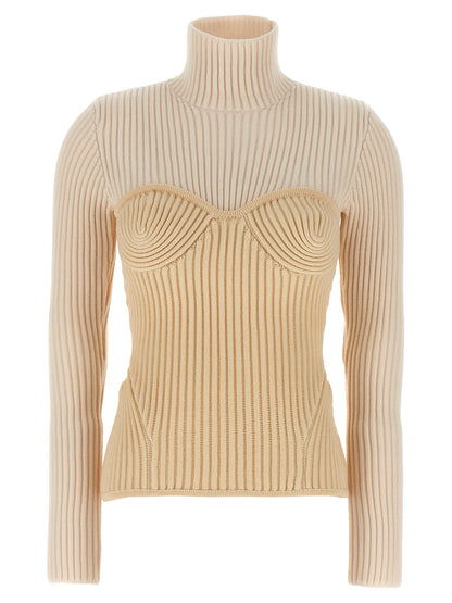 Jean Paul Gaultier Beige Merino Wool Cardigan