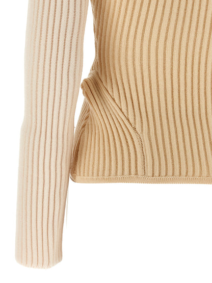 Jean Paul Gaultier Beige Merino Wool Cardigan