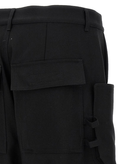 Rick Owens Black Virgin Wool Cargo Pants