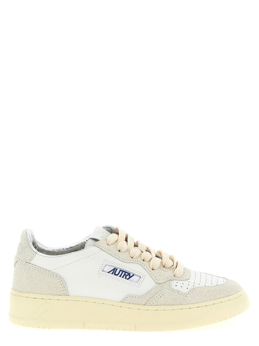 Autry Beige Cowhide Low Top Sneakers