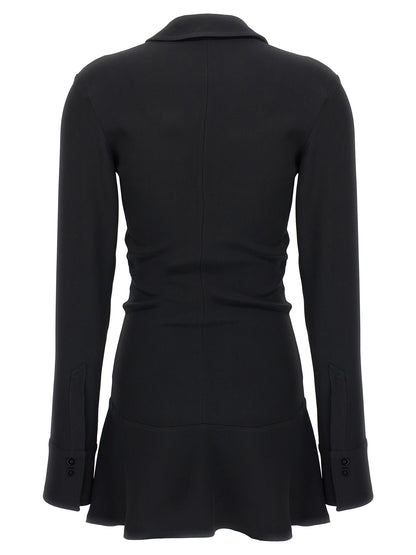 The Attico Black Marabou Short Dress