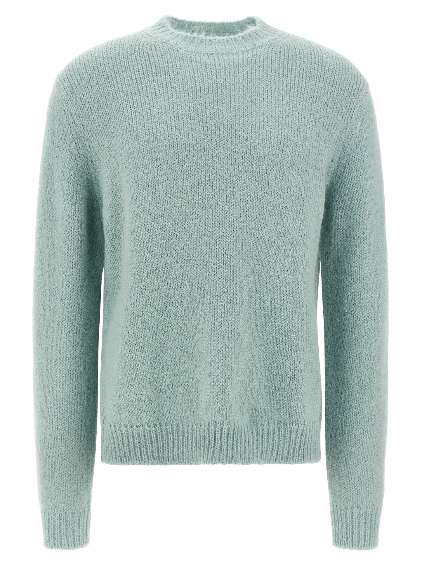 Jil Sander Blue Alpaca Leather Cardigan