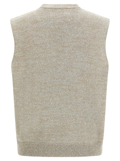 Maison Margiela Beige Cotton Sleeveles Sweater