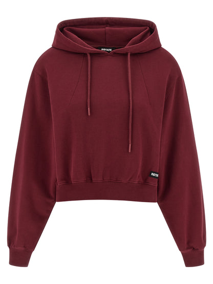 ROTATE BIRGER CHRISTENSEN Bordeaux Cotton Hoodie