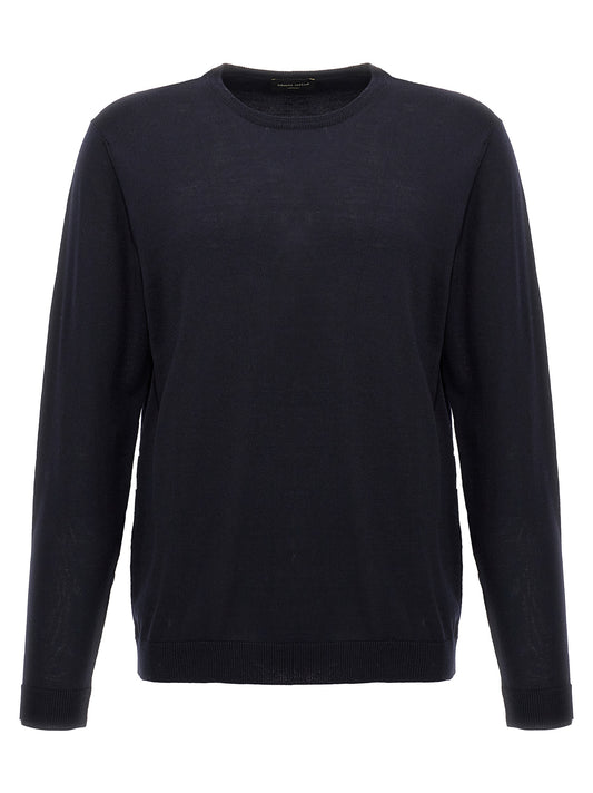 Roberto Collina Blue Merino Wool Cardigan
