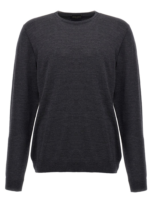 Roberto Collina Gray Merino Wool Cardigan