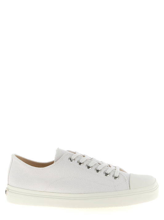 Sneakers by Moschino for men in cotton & rubber white features an versatile design from the Men's Low Top Cotton & Rubber Sneakers collection, highlighting a versatile low-top style for a premium, high-fashion look.
