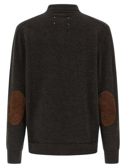 Maison Margiela Brown Wool Polo Shirt