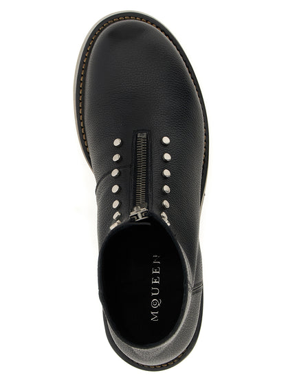 Alexander McQueen Black Calfskin Ankle Boots