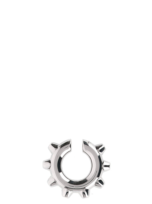 Earrings by Jil Sander for women in cotton silver presents a resplendent silhouette, artfully capturing the essence of the Aren Women's Silver Brass Earrings with a resplendent for a sophisticated look.
