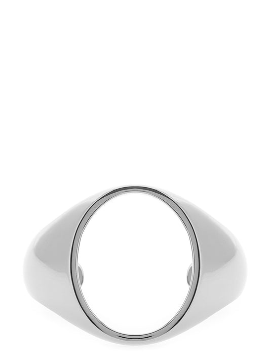 Bracelet by MM6 Maison Margiela for women in cotton silver showcases a cosmopolitan silhouette, artfully capturing the essence of the cosmopolitan Women's Silver Brass Bracelet with a cosmopolitan .