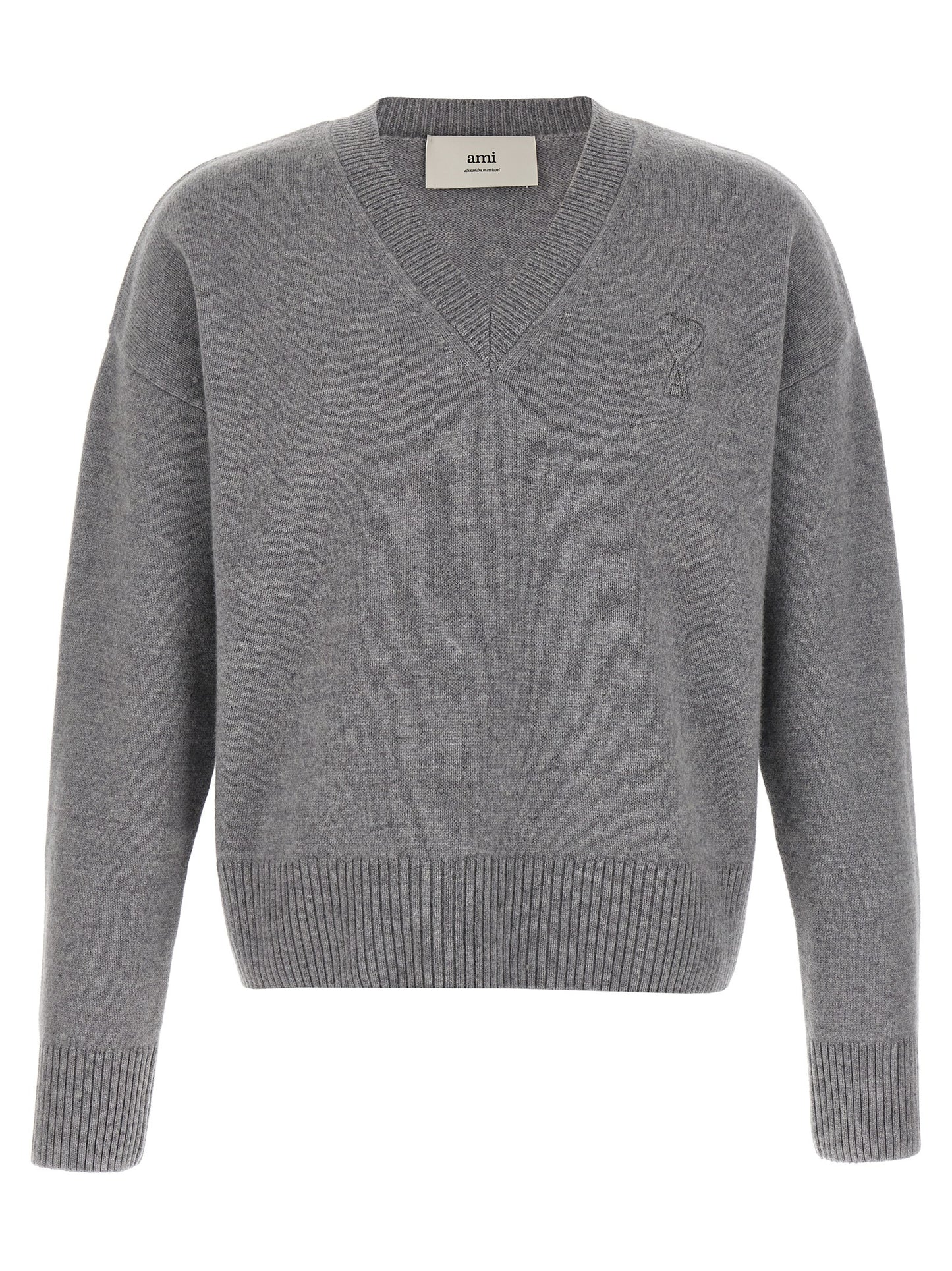 Ami Paris Gray Wool Cardigan