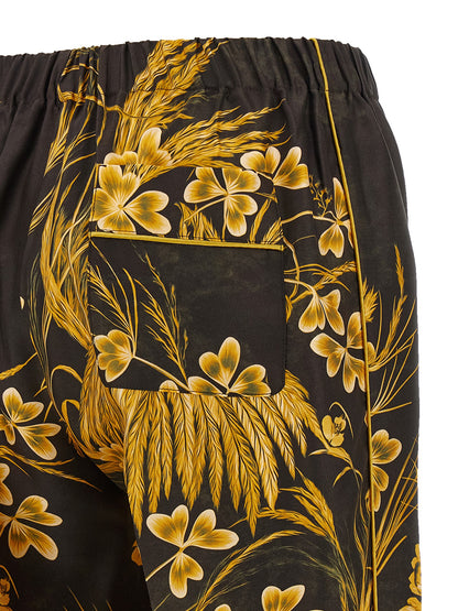 F.R.S. - FOR RESTLESS SLEEPERS Multicolor Silk Casual Pants
