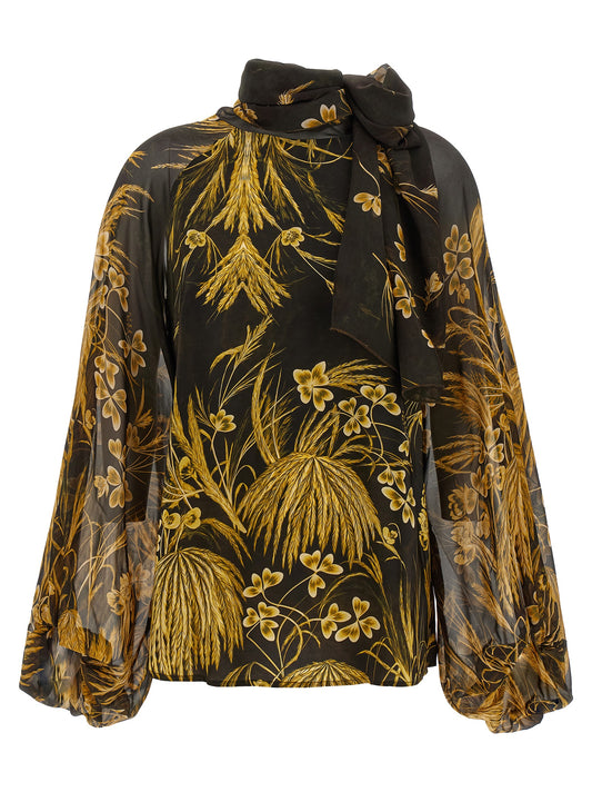 Blouse by F.R.S. - FOR RESTLESS SLEEPERS for women in silk & viscose multicolor, floral & print features an polished silhouette, showcasing a sophisticated and detail for a truly polished finish.