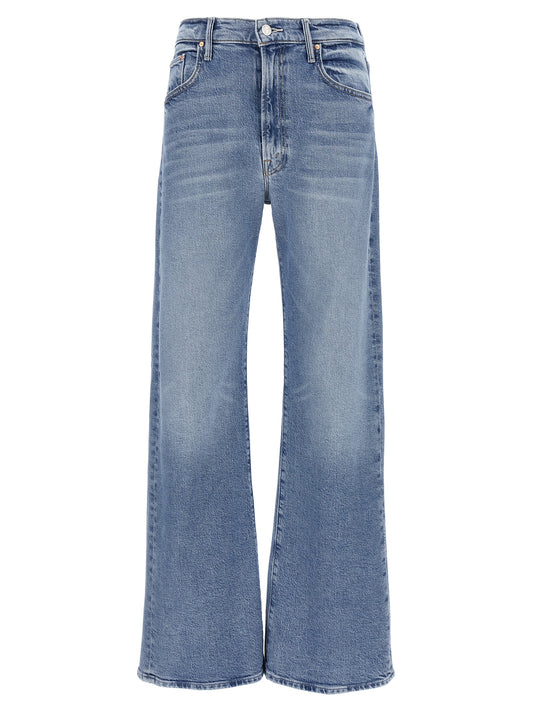 Jeans by Mother Denim for women in stretch denim cotton light-blue features an sartorial straight-leg and long with a high rise cut for a sartorial finish.