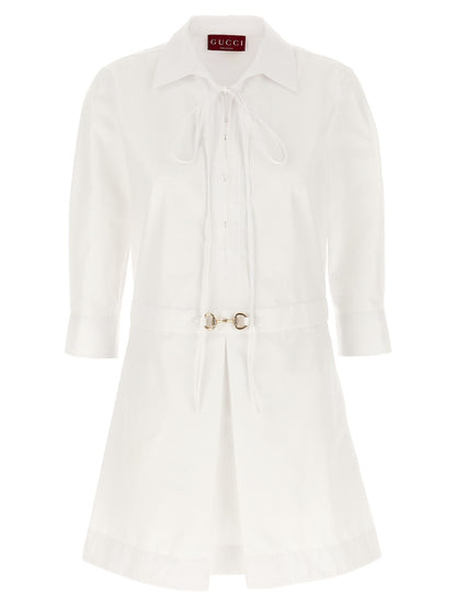 Gucci White Cotton Short Dress