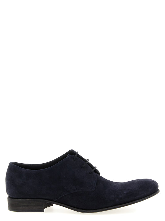 JULIAN Blue Suede Leather Oxfords And Derbies