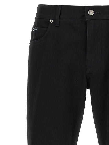 Dolce & Gabbana Black Cotton Straight-Leg Jeans