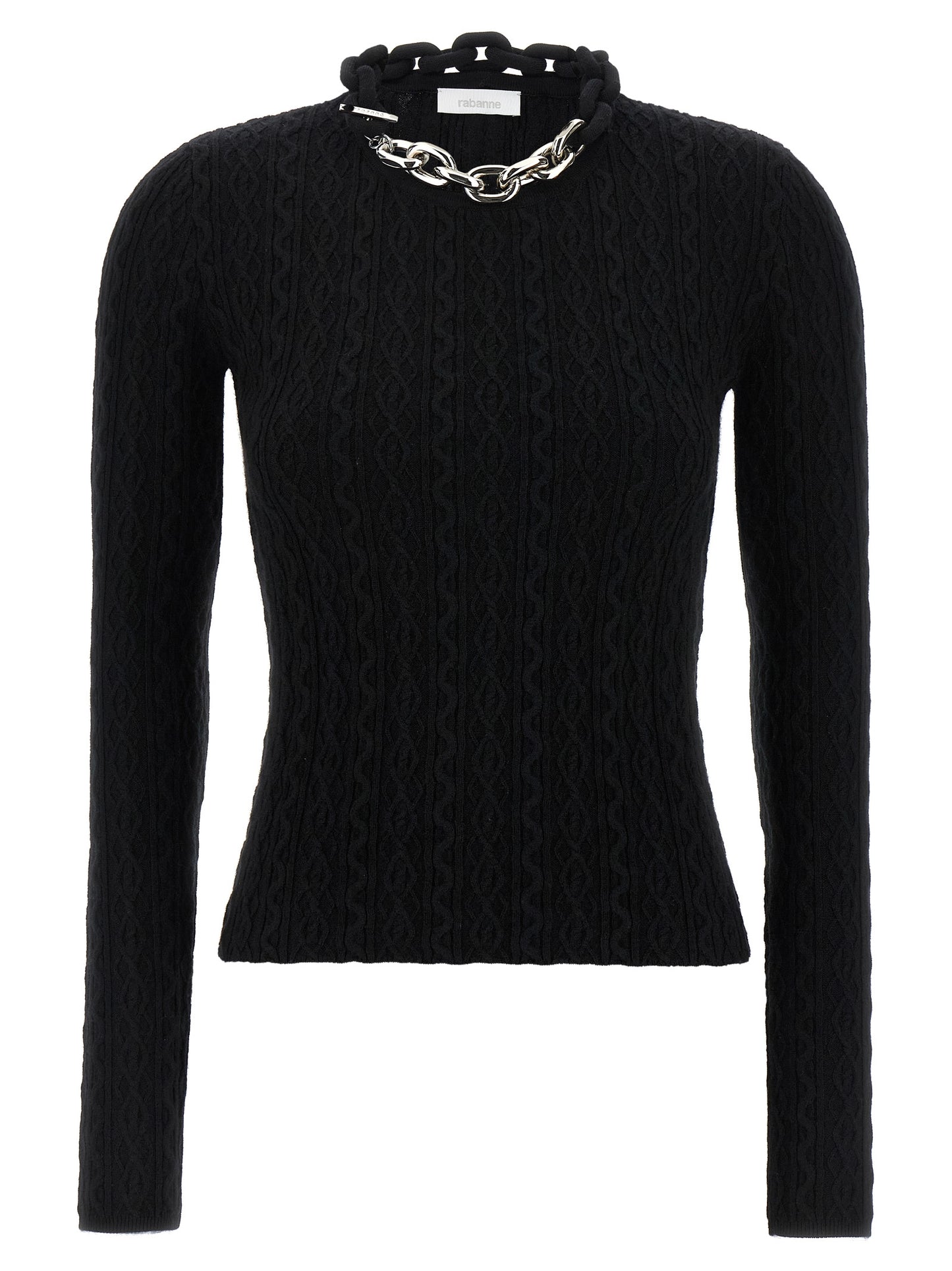 Paco Rabanne Black Wool Cardigan