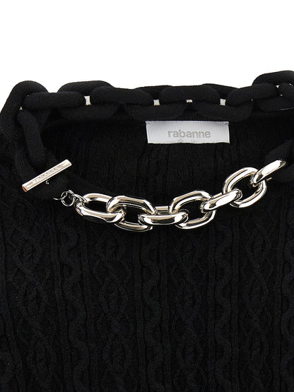 Paco Rabanne Black Wool Cardigan