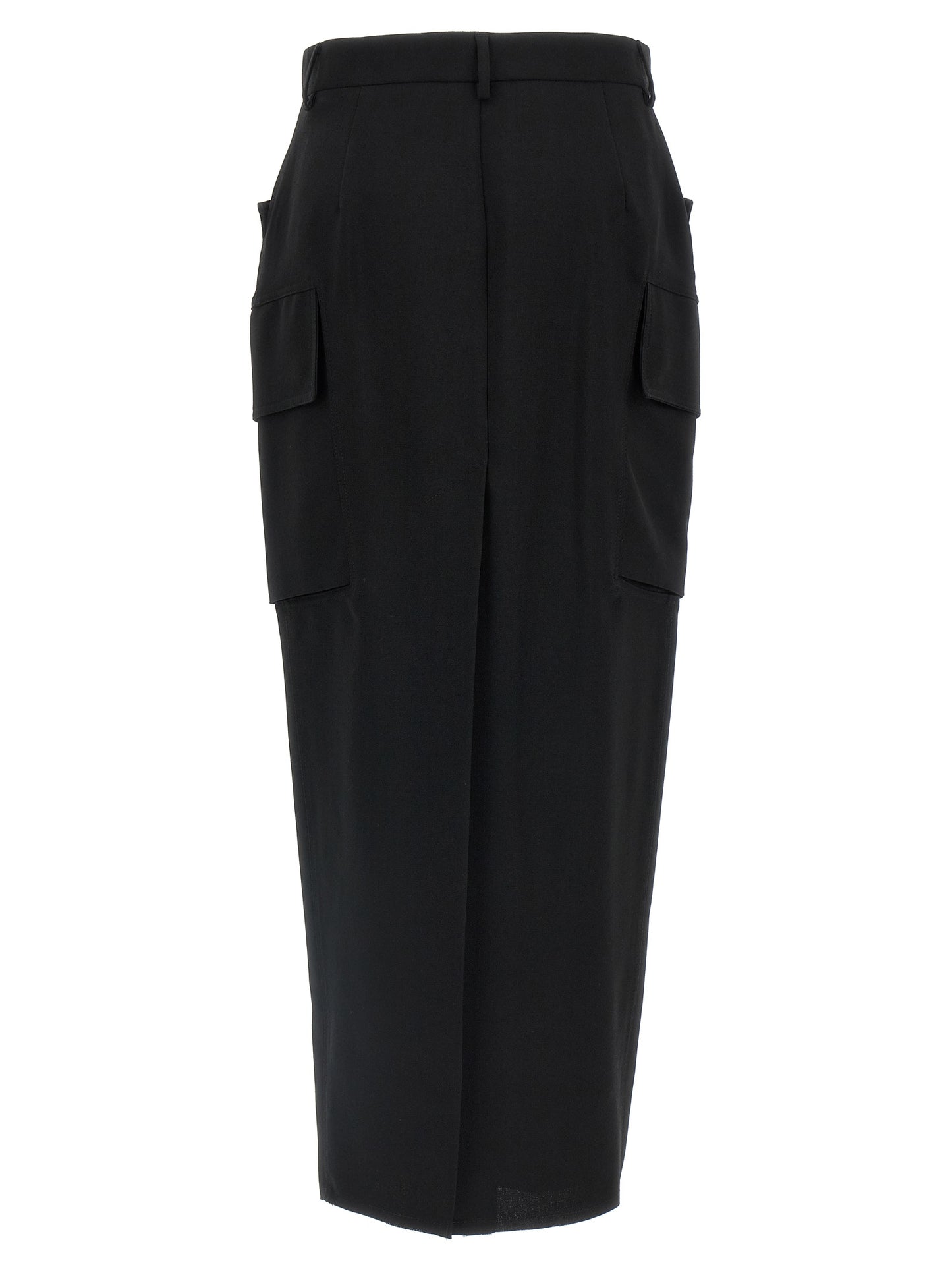 Rick Owens Black Wool Midi Skirt