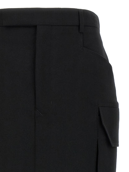 Rick Owens Black Wool Midi Skirt