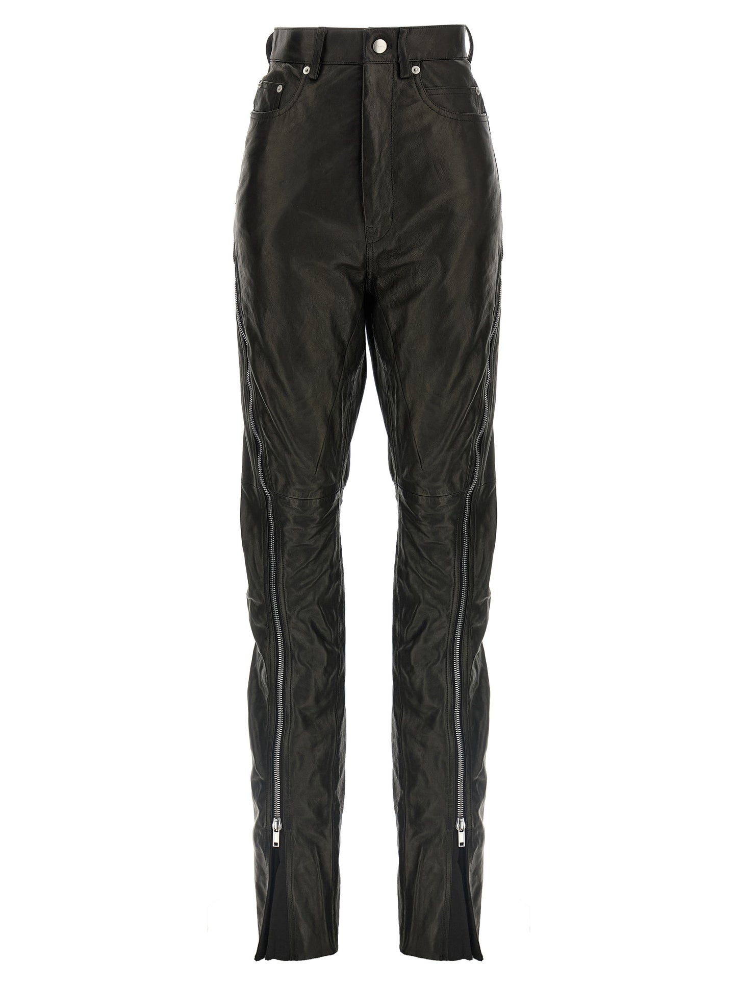 Rick Owens Black Leather Pants