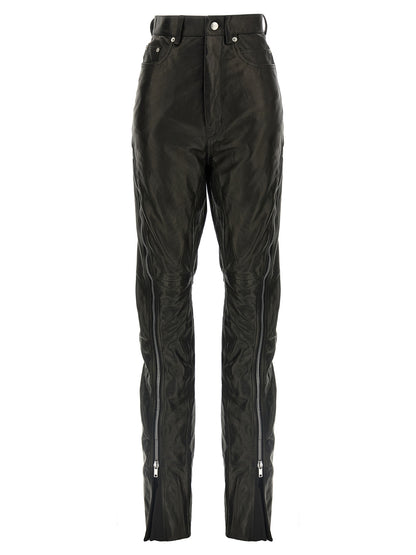 Rick Owens Black Leather Pants