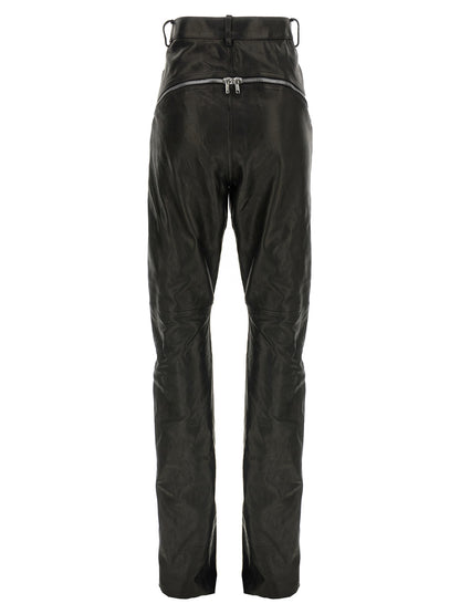 Rick Owens Black Leather Pants
