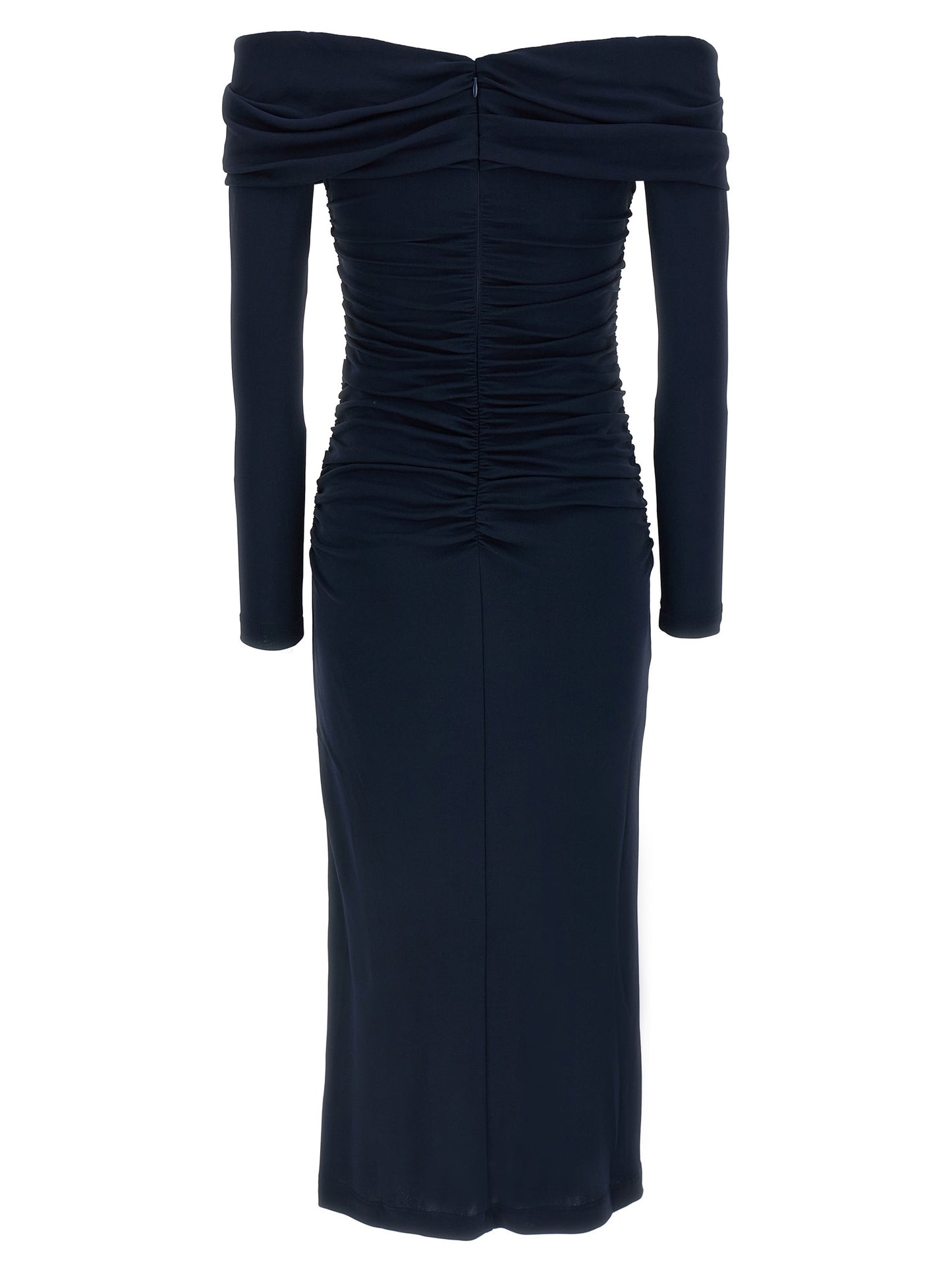Carolina Herrera Blue Marabou Midi Dress