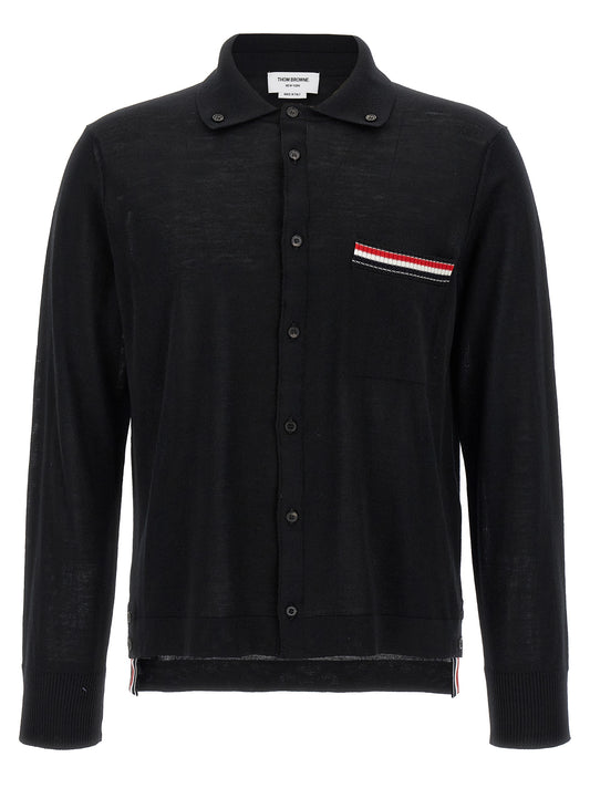 Thom Browne Black Virgin Wool Cardigan