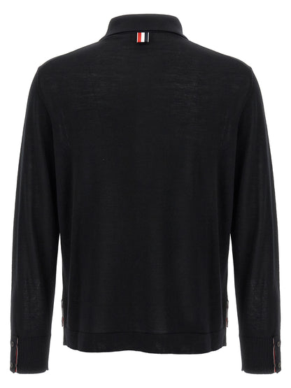 Thom Browne Black Virgin Wool Cardigan