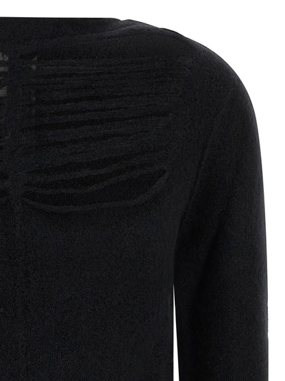Rick Owens Black Wool Cardigan