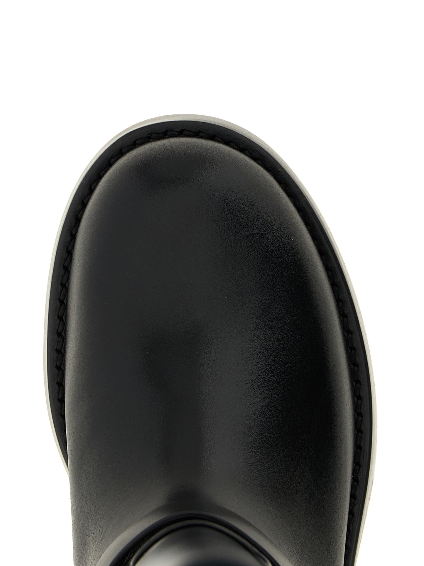 Elisabetta Franchi Black Calfskin Over The Knee