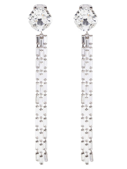 Alessandra Rich Silver Glass Earrings