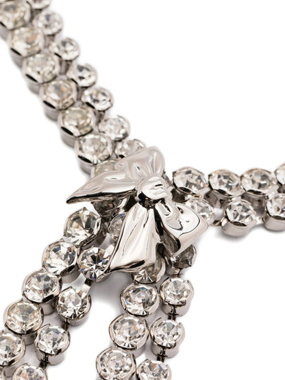 Alessandra Rich Silver Glass Necklace