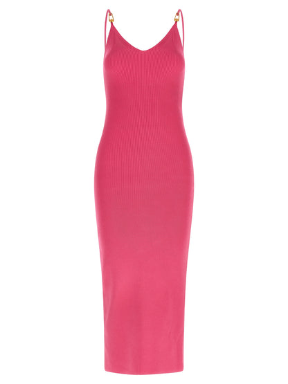 Versace Fuchsia Viscose Midi Dress